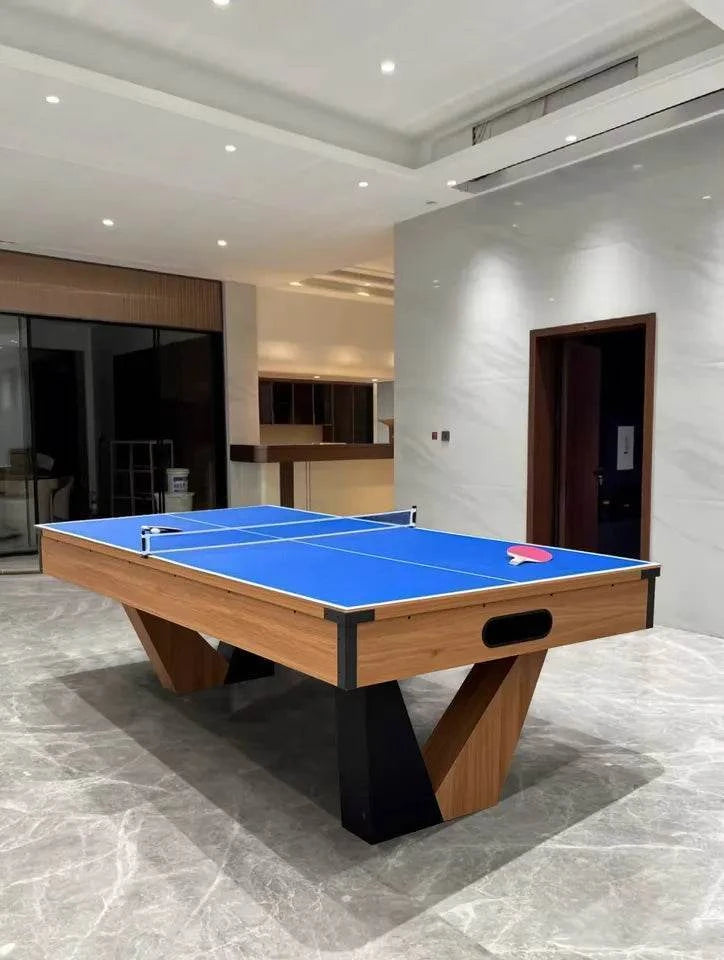 025-LP002X 7FT 8FT 9FT 3-in-1 Pool Table – Multi-Function Billiards/Ping Pong/Dining.Free accessory kit included. - X Sports&Living