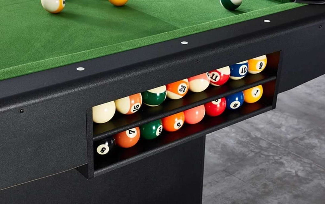 025-LP005X 7FT8FT 3-in-1 Pool Table – Multi-Function Billiards, Snooker, Ping Pong & Dining. Foldable design for easy storage. Free accessory kit included. - X Sports&Living