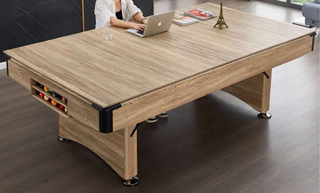 025-LP005X 7FT8FT 3-in-1 Pool Table – Multi-Function Billiards, Snooker, Ping Pong & Dining. Foldable design for easy storage. Free accessory kit included. - X Sports&Living