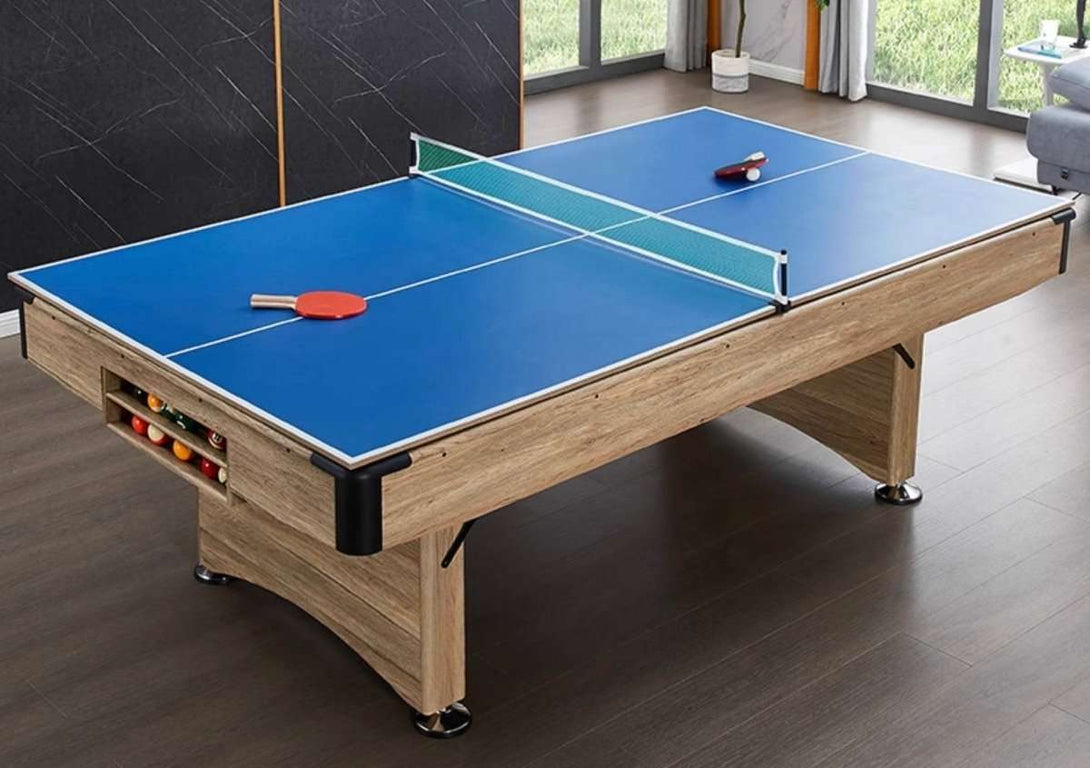 025-LP005X 7FT8FT 3-in-1 Pool Table – Multi-Function Billiards, Snooker, Ping Pong & Dining. Foldable design for easy storage. Free accessory kit included. - X Sports&Living