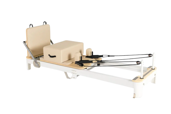 Aventis 4 Luxury Pilates Reformer in Adobe White – Foldable, Space-Saving Reformer for Lagree, Pilates & Home or Professional Studio Training - X Sports&Living