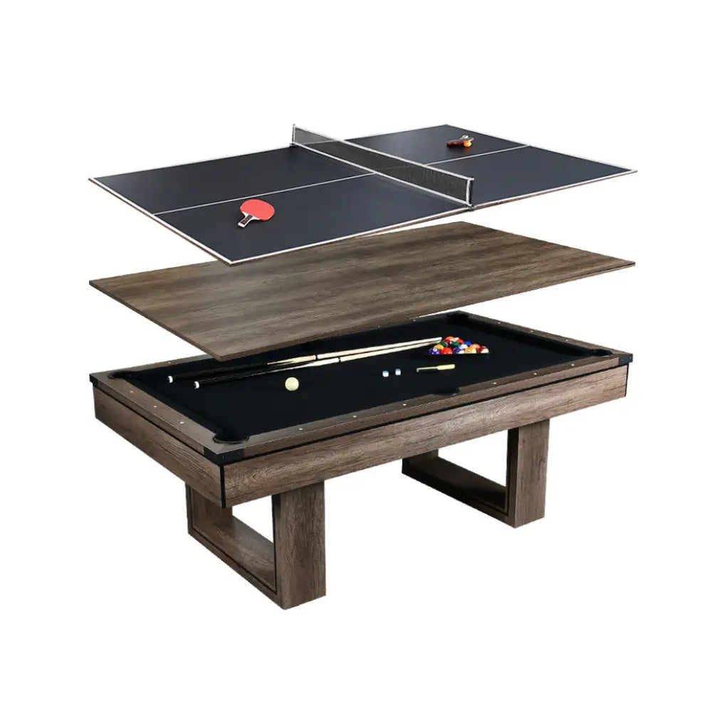 025-LP011X 7FT 3-in-1 Pool Table – Multi-Functional Billiards, Table Tennis & Dining Includes free accessories kit. - X Sports&Living