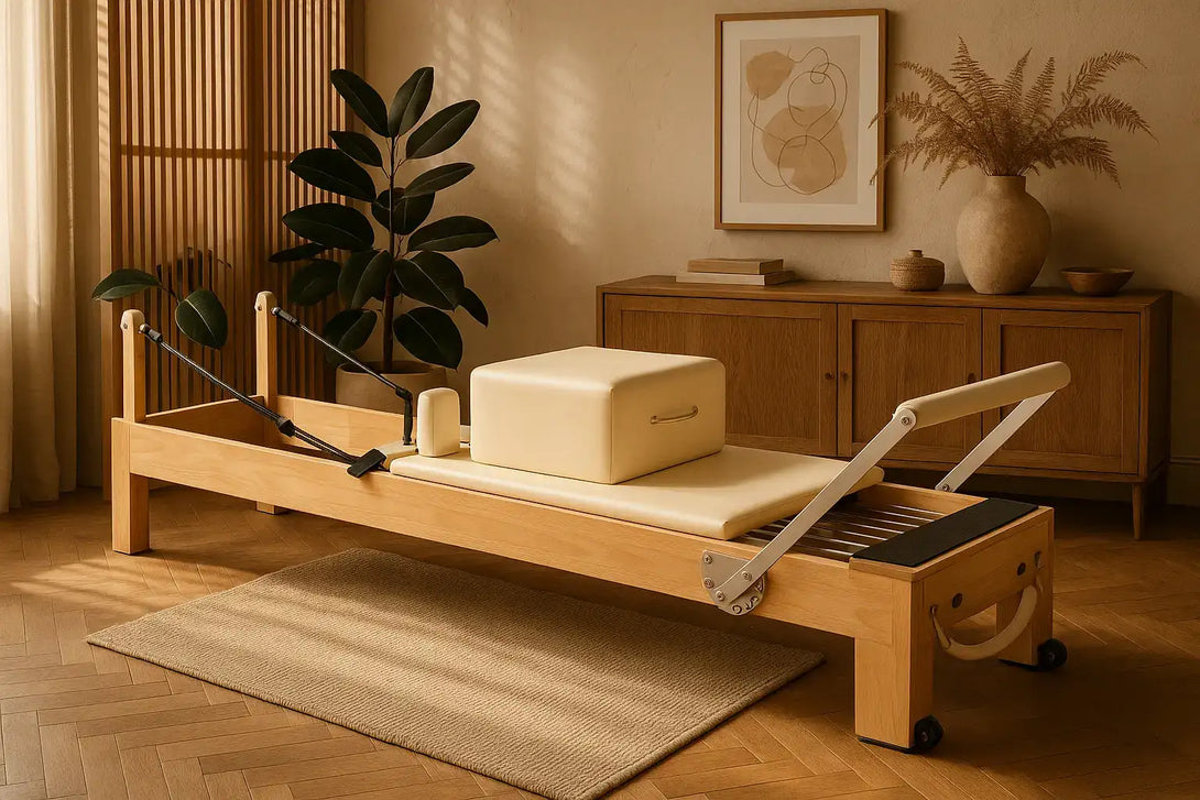 Elara X Reformer | Luxury Pilates Reformer in Adobe White for Professional Studios and Home Gyms - X Sports&Living