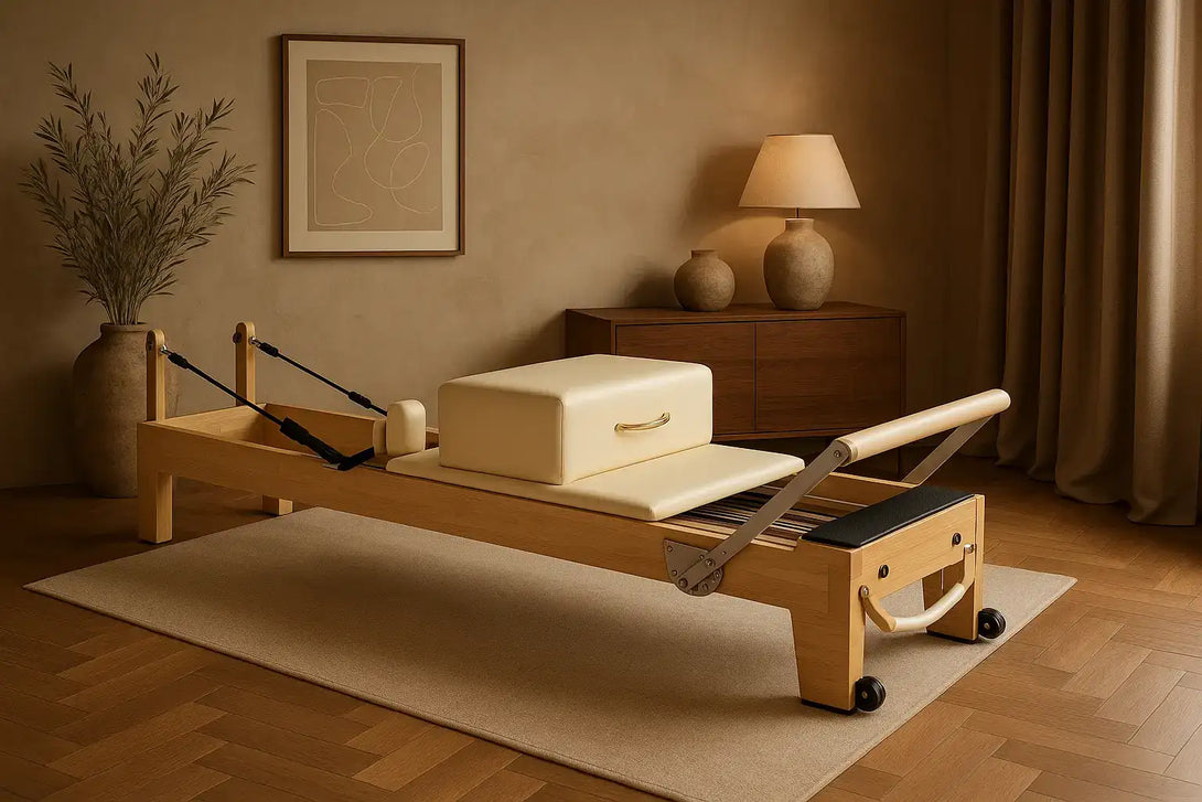 Elara X Reformer | Luxury Pilates Reformer in Adobe White for Professional Studios and Home Gyms - X Sports&Living
