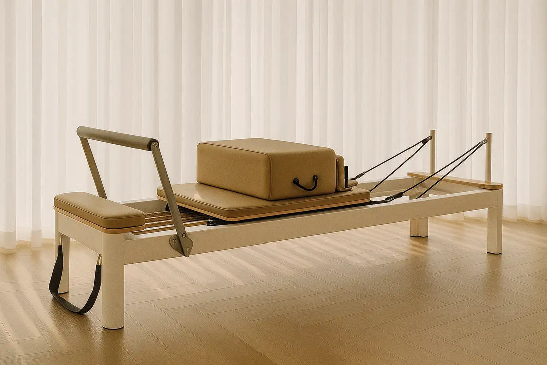 Aventis 2 Reformer | Luxury Pilates Reformer in Adobe White for Professional Studios and Home Gyms - X Sports&Living