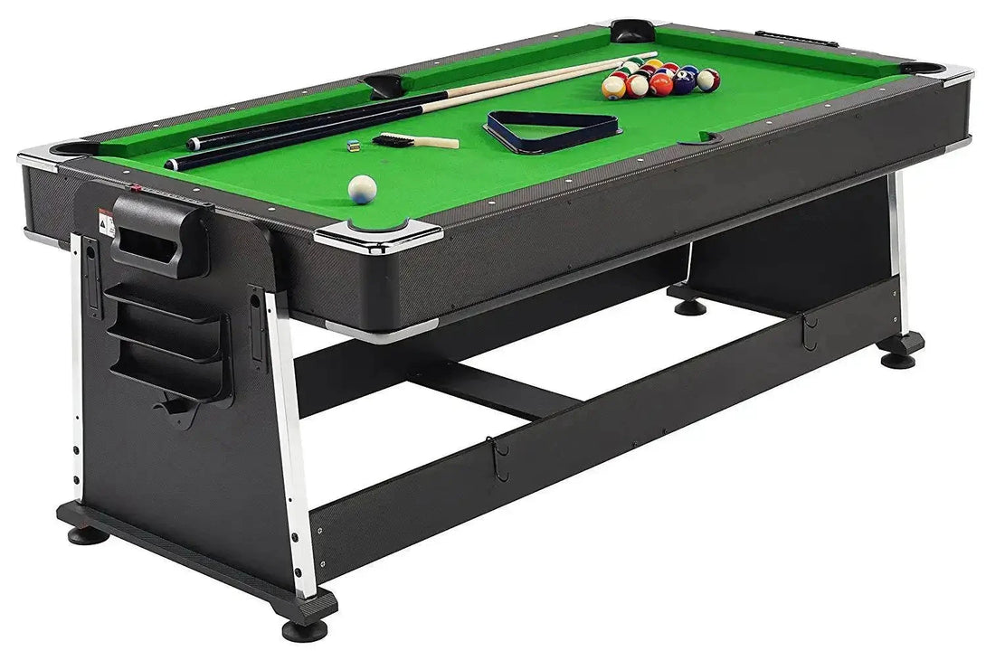 025-LP003X 4-in-1 multi-function table – billiards, air hockey, table tennis & dining. Free accessory kit included. Perfect for game rooms.