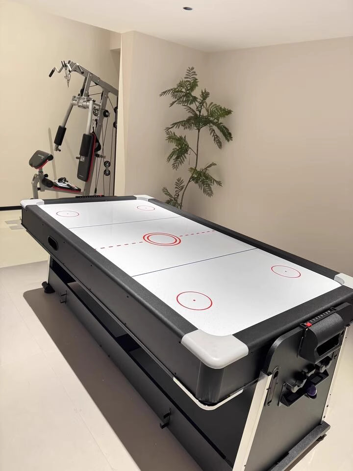 025-LP003X 4-in-1 multi-function table – billiards, air hockey, table tennis & dining. Free accessory kit included. Perfect for game rooms. - X Sports&Living