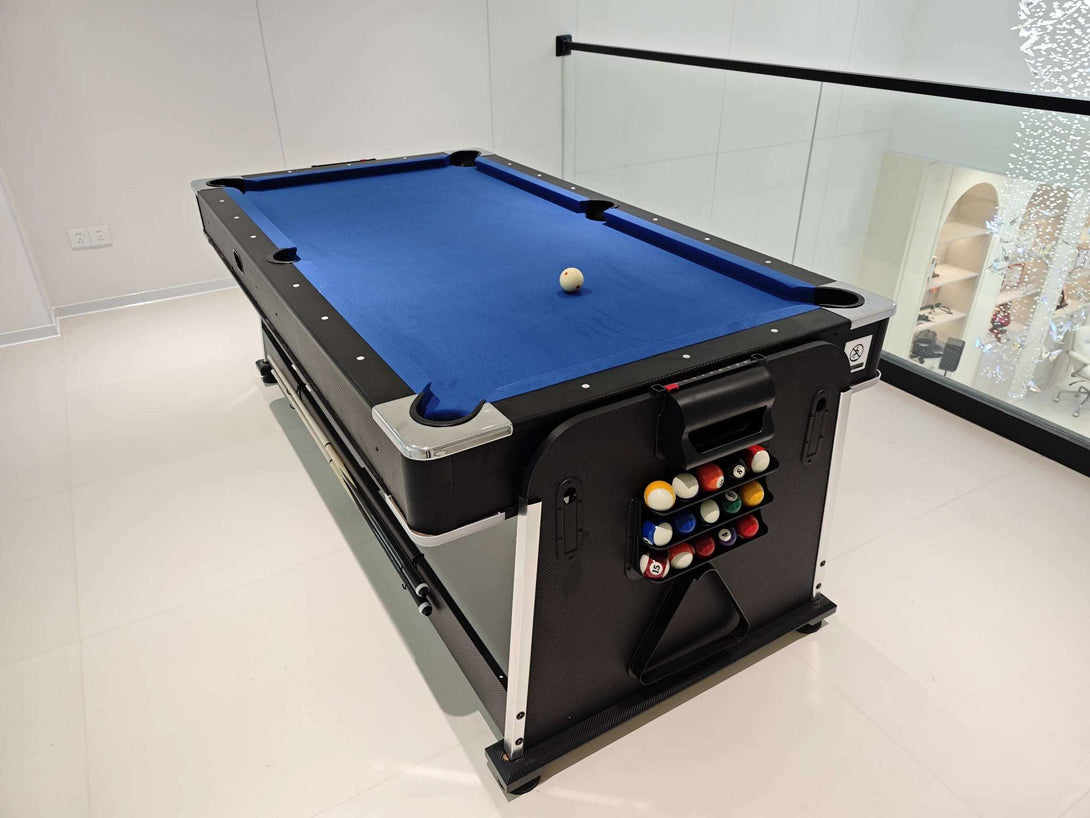 025-LP003X 4-in-1 multi-function table – billiards, air hockey, table tennis & dining. Free accessory kit included. Perfect for game rooms. - X Sports&Living