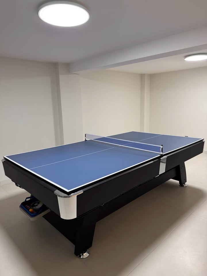 025-LP004X 7FT 8FT 3-in-1 Pool Table – Multi-Function Billiards/Ping Pong/Dining.Free accessory kit included. - X Sports&Living