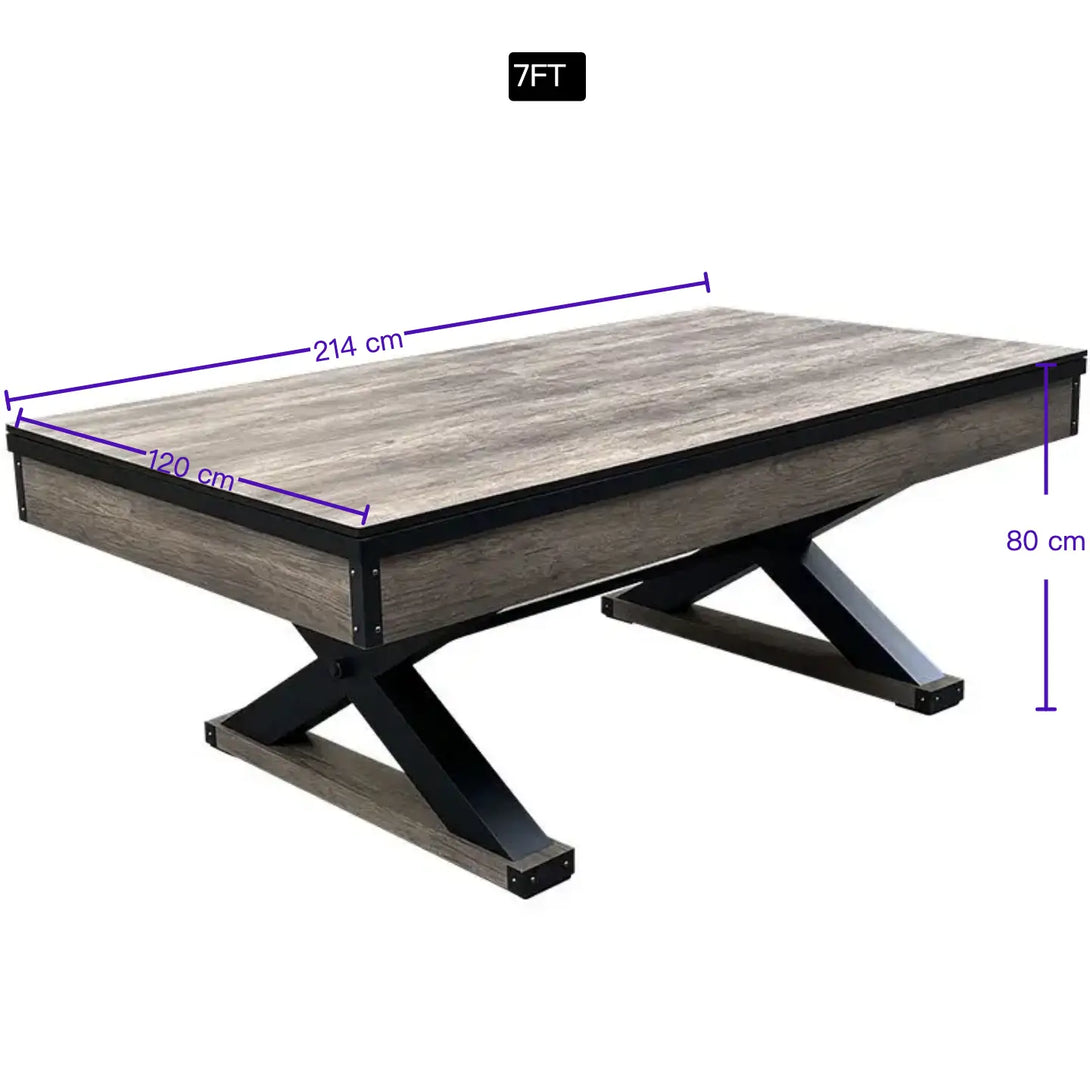 025-LP009X 7FT 3-in-1 Pool Table – Multi-Functional Billiards, Table Tennis & Dining Table Comes with a free accessories kit. - X Sports&Living