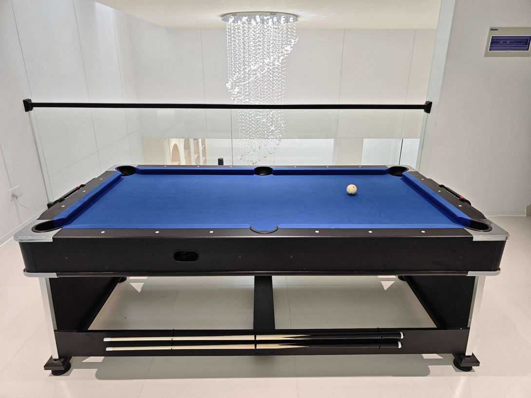 025-LP003X 4-in-1 multi-function table – billiards, air hockey, table tennis & dining. Free accessory kit included. Perfect for game rooms. - X Sports&Living