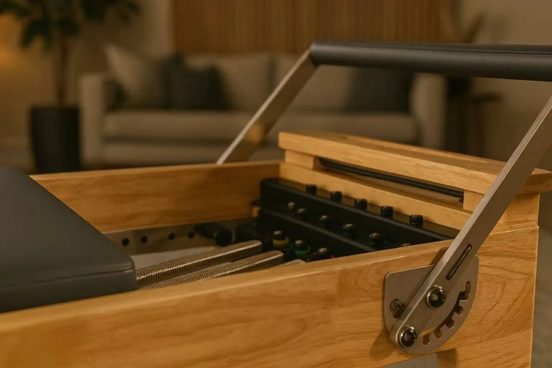 Elara X Reformer | Luxury Pilates Reformer in Storm Grey for Professional Studios and Home Gyms