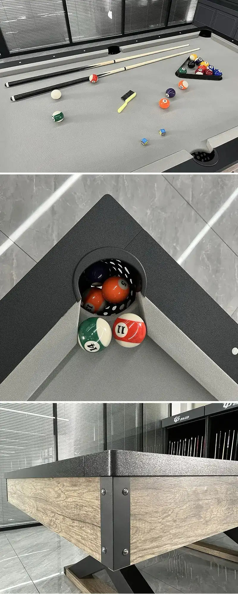 025-LP009X 7FT 3-in-1 Pool Table – Multi-Functional Billiards, Table Tennis & Dining Table Comes with a free accessories kit. - X Sports&Living