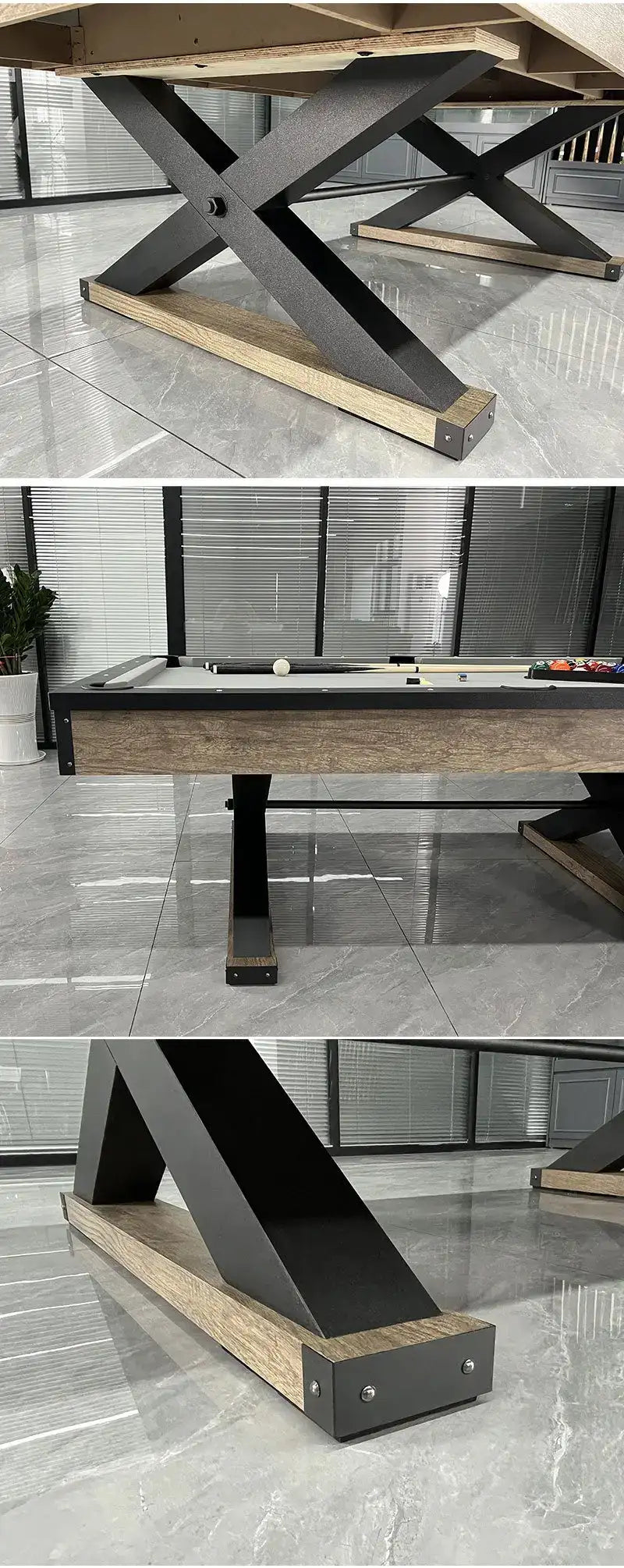025-LP009X 7FT 3-in-1 Pool Table – Multi-Functional Billiards, Table Tennis & Dining Table Comes with a free accessories kit. - X Sports&Living