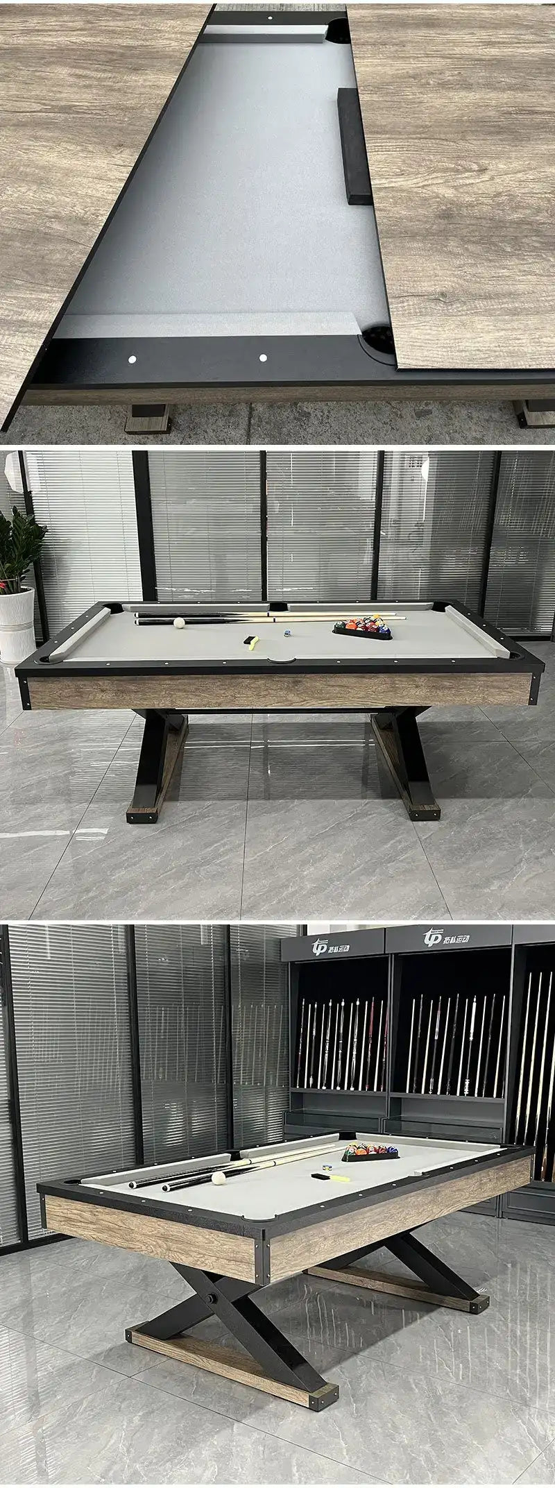 025-LP009X 7FT 3-in-1 Pool Table – Multi-Functional Billiards, Table Tennis & Dining Table Comes with a free accessories kit. - X Sports&Living
